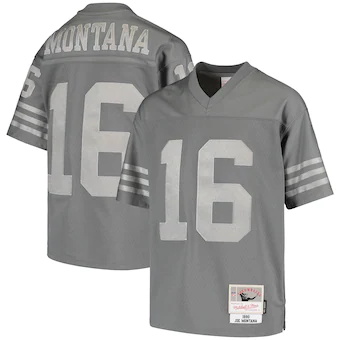 youth mitchell and ness joe montana charcoal san francisco 
